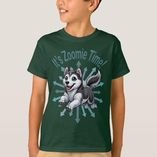Es ist Zoomie Time Husky T-Shirt (Vorderseite)