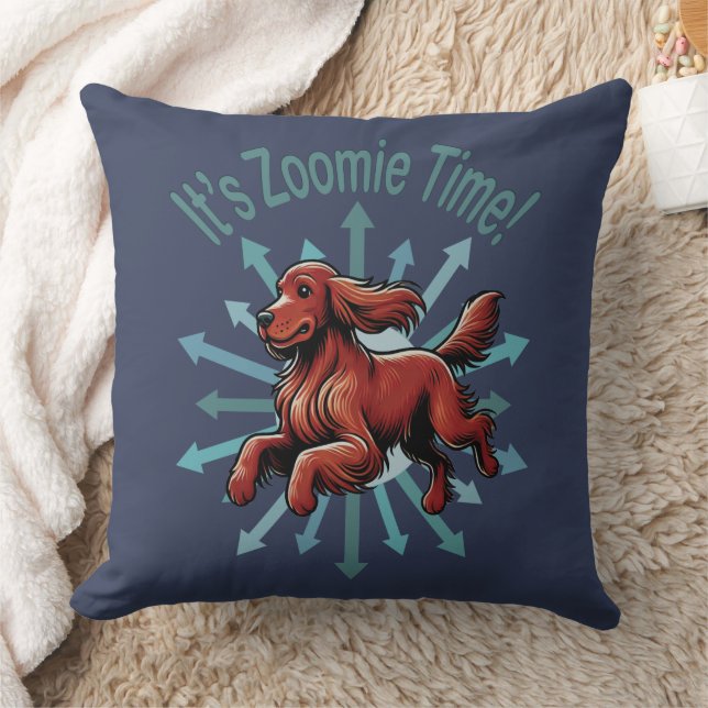 Es ist Zoomie Time Irish Setter Kissen (Decke)