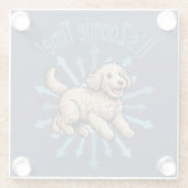 Es ist Zoomie Time Labradoodle Glasuntersetzer (Rückseite)