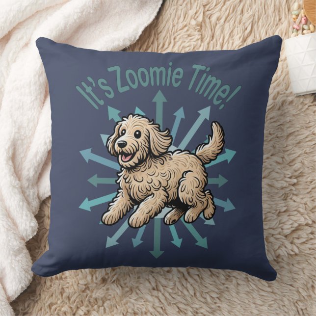 Es ist Zoomie Time Labradoodle Kissen (Decke)