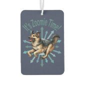 Es ist Zoomie Time Large Mutt Autolufterfrischer (Rückseite)