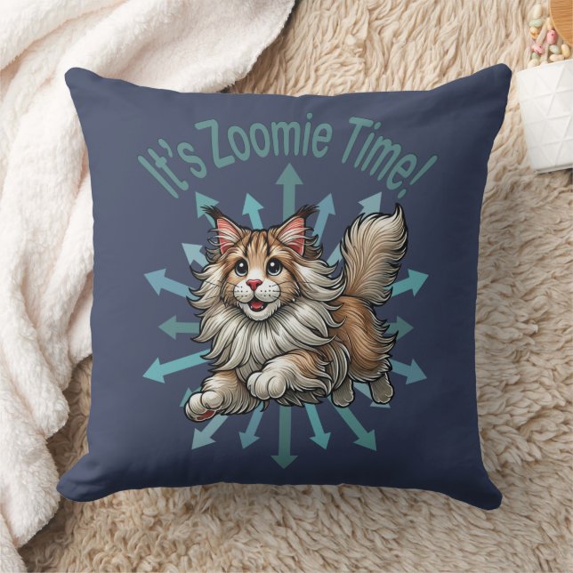Es ist Zoomie Time Maine Coon Cat Kissen (Decke)