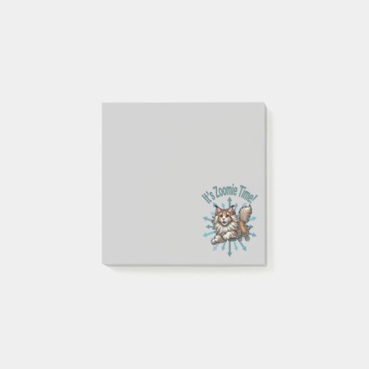 Es ist Zoomie Time Maine Coon Cat Post-it Klebezettel (Vorderseite)