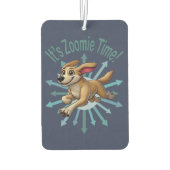 Es ist Zoomie Time Medium als Mutt Autolufterfrischer (Rückseite)