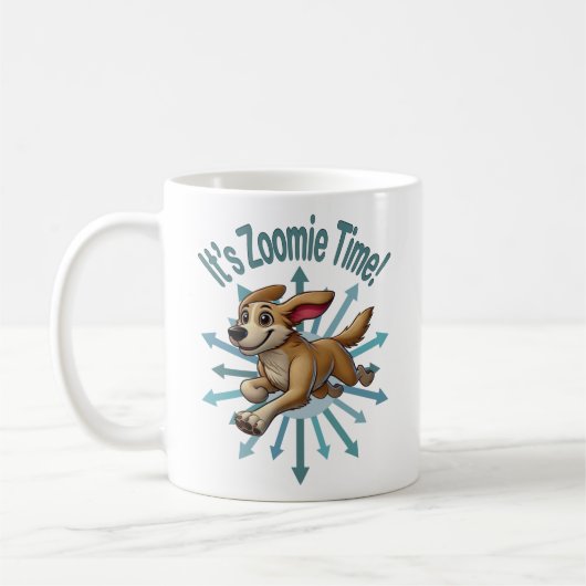 Es ist Zoomie Time Medium als Mutt Kaffeetasse (Links)