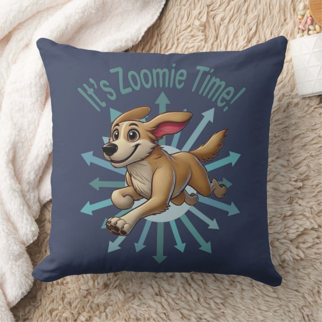 Es ist Zoomie Time Medium als Mutt Kissen (Decke)