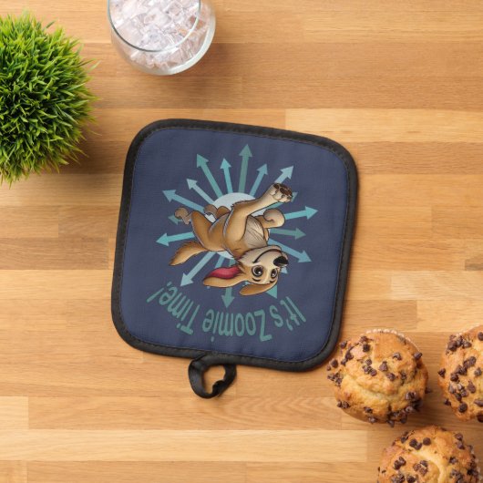 Es ist Zoomie Time Medium als Mutt Topflappen (Oben Unten)