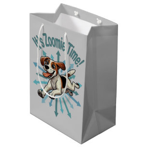 Es ist Zoomie Time Medium Beagle Mutt Mittlere Geschenktüte