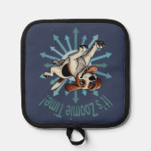 Es ist Zoomie Time Medium Beagle Mutt Topflappen (Vorderseite)