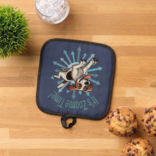 Es ist Zoomie Time Medium Beagle Mutt Topflappen (Oben Unten)