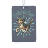 Es ist Zoomie Time Medium Mutt Autolufterfrischer (Rückseite)