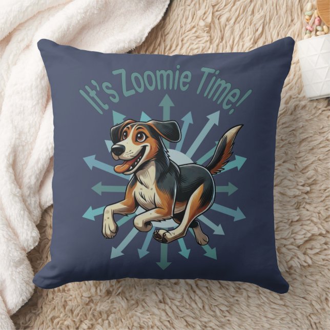 Es ist Zoomie Time Medium Mutt Kissen (Decke)