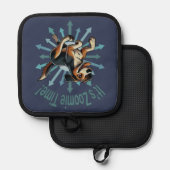 Es ist Zoomie Time Medium Mutt Topflappen (Vorderseite/Rückseite)