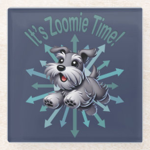 Es ist Zoomie Time Miniature Schnauzer Glasuntersetzer