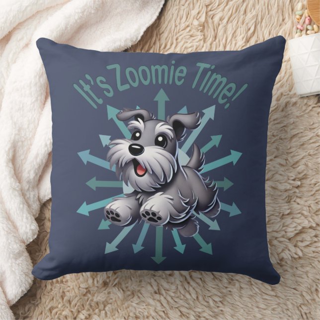 Es ist Zoomie Time Miniature Schnauzer Kissen (Decke)