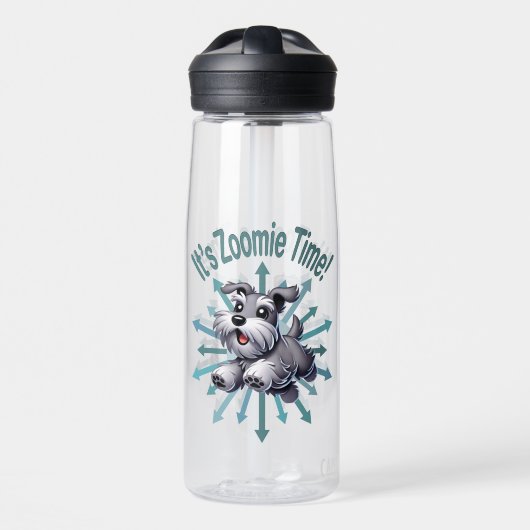 Es ist Zoomie Time Miniature Schnauzer Trinkflasche (Vorne)
