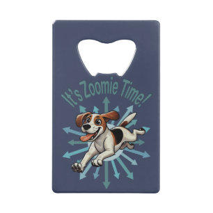 Es ist Zoomie Time Mittelgroßer Beagle-Mischling Geldbeutel Flaschenöffner