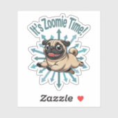 Es ist Zoomie Time Mops Aufkleber (Blatt)