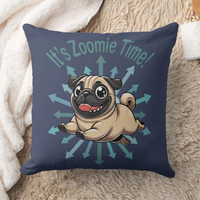 Es ist Zoomie Time Mops Kissen (Decke)