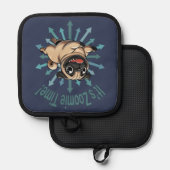 Es ist Zoomie Time Mops Topflappen (Vorderseite/Rückseite)