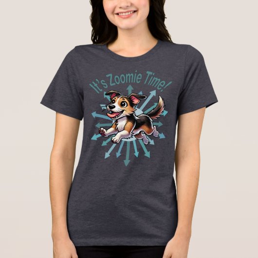 Es ist Zoomie Time Mutt Tri-Blend Shirt (Vorderseite)