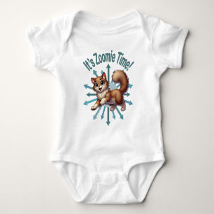 Es ist Zoomie Time Niedlich Brown & White Cat Baby Strampler