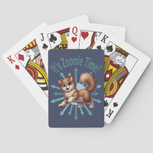 Es ist Zoomie Time Niedlich Brown & White Cat Spielkarten