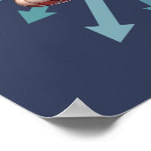 Es ist Zoomie Time Niedlich Gray & White Cat Poster (Ecke)