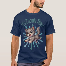 Es ist Zoomie Time Niedlich Gray & White Cat T-Shirt