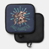 Es ist Zoomie Time Niedlich Gray & White Cat Topflappen (Vorderseite/Rückseite)