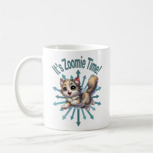 Es ist Zoomie Time Niedlich Tricolor Cat Kaffeetasse