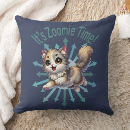 Es ist Zoomie Time Niedlich Tricolor Cat Kissen