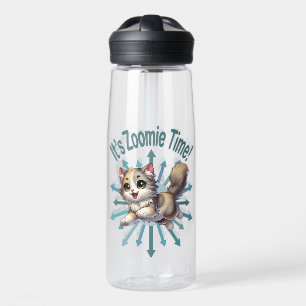 Es ist Zoomie Time Niedlich Tricolor Cat Trinkflasche