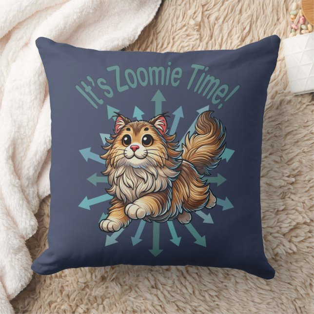 Es ist Zoomie Time Norwegische Waldkatze Kissen (Decke)