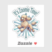 Es ist Zoomie Time Poodle Aufkleber (Blatt)