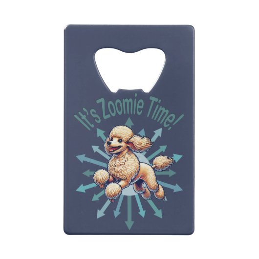Es ist Zoomie Time Poodle Geldbeutel Flaschenöffner (Vorderseite)
