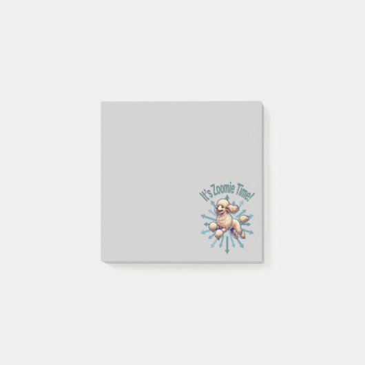 Es ist Zoomie Time Poodle Post-it Klebezettel (Vorderseite)