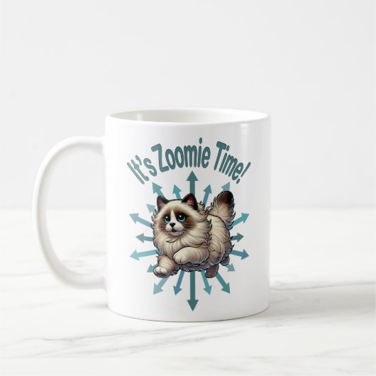 Es ist Zoomie Time Ragdoll Cat Kaffeetasse (Links)