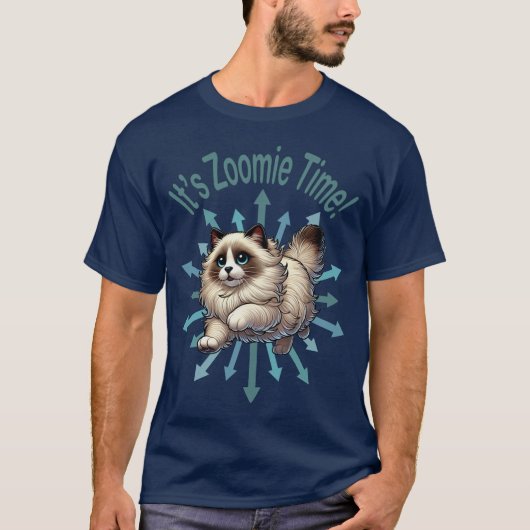 Es ist Zoomie Time Ragdoll Cat T-Shirt (Vorderseite)