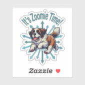 Es ist Zoomie Time Saint Bernard Aufkleber (Blatt)