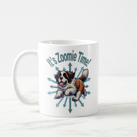 Es ist Zoomie Time Saint Bernard Kaffeetasse (Links)