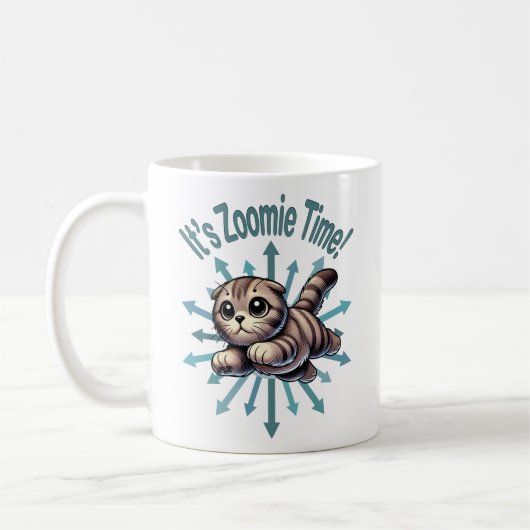 Es ist Zoomie Time Scottish Fold Cat Kaffeetasse (Links)