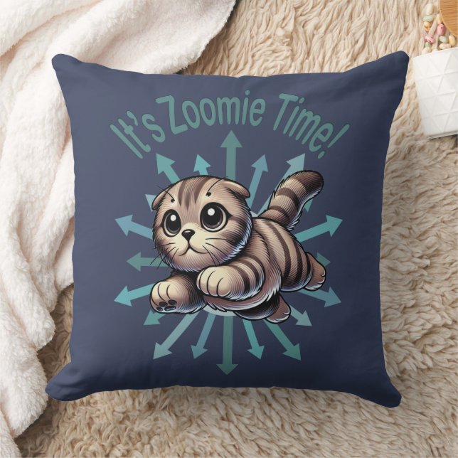 Es ist Zoomie Time Scottish Fold Cat Kissen (Decke)