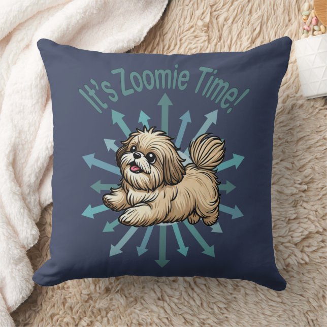 Es ist Zoomie Time Shih Tzu Kissen (Decke)