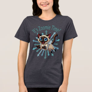 Es ist Zoomie Time Siamese Cat Tri-Blend Shirt