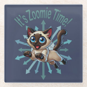 Es ist Zoomie Time Siamkatze Glasuntersetzer