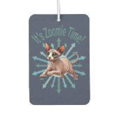 Es ist Zoomie Time Sphynx Cat Autolufterfrischer (Vorderseite)
