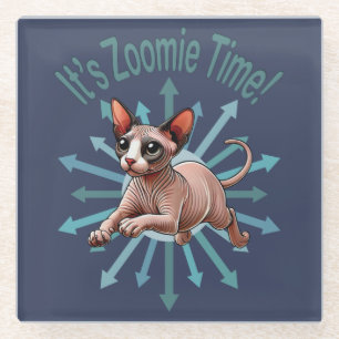 Es ist Zoomie Time Sphynx Cat Glasuntersetzer