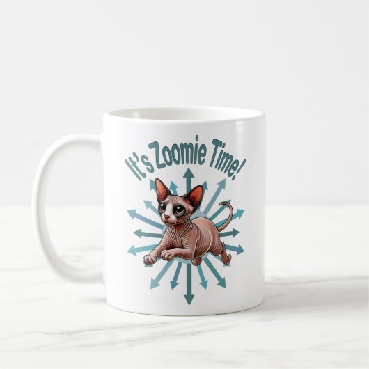 Es ist Zoomie Time Sphynx Cat Kaffeetasse (Links)