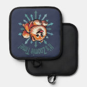 Es ist Zoomie Time Spitz Topflappen (Vorderseite/Rückseite)